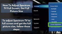 How To Adjust Spectrum TV Full Screen, Get Full Picture Size