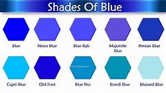 Shades of Blue Color With Names | Blue Color Shades with their name and image #color #blue