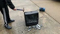 19” CRT TV destruction