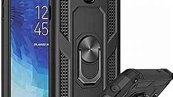 UniSpg Galaxy J7 2018 Case, Samsung J7 Aero/J7 Top/J7 Crown/J7 Aura/J7 Refine/J7 Star/J7 Eon Case with Ring Holder Kickstand Car Mount Military-Grade Protective Shockproof Heavy Duty Cover - Black