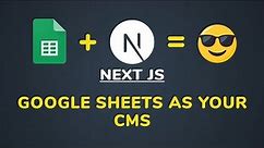📘 Building Your Nextjs Profile Site with Google Sheets as a CMS