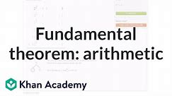 The fundamental theorem of arithmetic | Factors and multiples | Pre-Algebra | Khan Academy