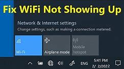 How to Fix WiFi Not Showing Up on Windows 10!! - Howtosolveit