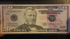 $50 Fifty Dollar Star Note Low Print Run. Very rare.