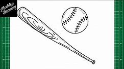 How to Draw a Baseball Bat and Ball