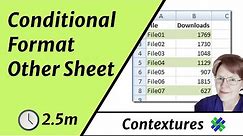 Conditional Formatting Other Sheet