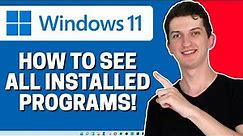 How To See All Installed Programs On Windows 11