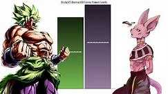Broly VS Beerus All Forms Power Levels - Dragon Ball Z / DBS / SDBH