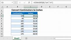 Convert Centimeters to Inches in Excel & Google Sheets - Automate Excel