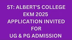 ST: ALBERT'S COLLEGE EKM DEGREE ADMISSION STARTED 2024