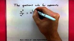 Algebra - Quotient rule for exponents
