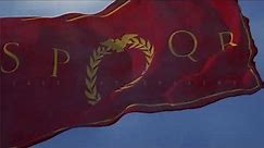 Imperial anthem and waving flag of the Roman Empire