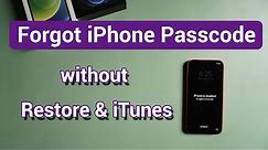 Forgot iPhone Passcode without Restore & iTunes