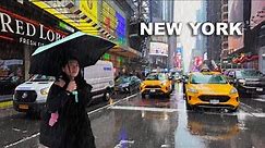 New York City Rainy Day Walk in Spring 2024 - Midtown Manhattan 4K NYC Walk Times Square