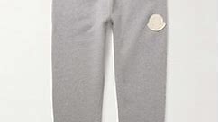 MONCLER Slim-Fit Tapered Logo-Appliquéd Cotton-Jersey Sweatpants for Men | MR PORTER