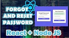 Forgot and Reset Password with React + Node JS