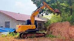 平場地埋管道，刷坡填土，這棵樹讓我挖機差點推翻#棒棒哥帶你開挖機