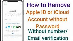 Remove Apple ID or iCloud Account from iPhone,iPad without password number: