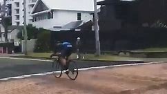 Cyclist pulls HUGE bunny hop