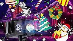 Minetom Outdoor Christmas Projector with 26 HD Effects, Timer, and RGB + Multicolor for Holidays