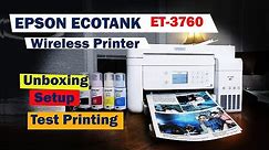 Epson EcoTank ET-3760 Wireless Printer Unboxing + Demo and Review The Best Printer