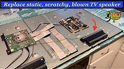 How to replace static scratchy blown TV speaker