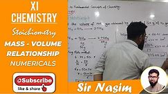 Mass - Volume Relationship (XI-Chemistry CH#1)