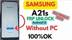 Samsung A21s Frp Bypass Android 12 Without Pc // Samsung A21s Google Account Remove Without Pc [2023
