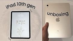 @Apple iPad 10th Generation silver aesthetic unboxing // Smart folio case white + Apple Pencil
