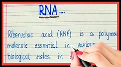 What is RNA | Definition of RNA | Short note on RNA | RNA kya hain | Full form of RNA