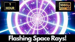 Flashing *WARNING* Space Light Rays – 1 HOUR (No Sound) Satisfying Background Video!