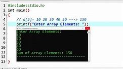 C Program to Calculate Sum of Array Elements | Learn Coding