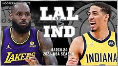 Los Angeles Lakers vs Indiana Pacers Full Game Highlights | Mar 24 | 2024 NBA Season