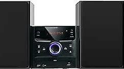 WISCENT Stereo Shelf System for Home with Bluetooth, CD Player, FM Radio, Mini Stereo DVD Player, USB MP3 Playback, AUX ,Mic, Headphone Jack, 30W Home Stereo (Compact Micro HiFi CD DVD Player)