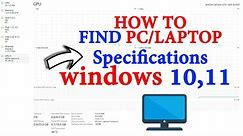 How to check Laptop/Pc Specifications? | System Specs windows 10,11| Hindi Me #GTECHGURU #gopal