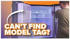 How to locate & read the model and serial number tag on a GE French Door Refrigerator