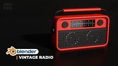 Classic Vintage Radio in Blender - 3D Modeling | @PSDPRO