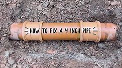 How to fix a 4 inch underground pipe #piperepair #drainage #porcelain #repair