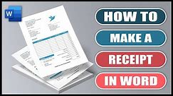 How to make a RECEIPT in word | Save receipt as a TEMPLATE