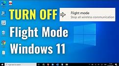 How to Turn Off Airplane Mode On Windows 11 | Fix Stuck in Airplane Mode or Stuck in Flight Mode