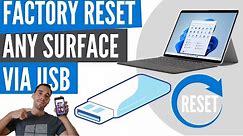 How to reset any Microsoft Surface via USB (Bare Metal Recovery)