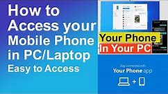 How to access your mobile phone on pc windows 10
