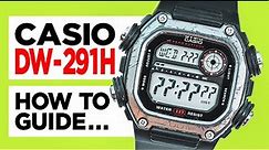 #CASIO DW-291H - How to SET THE TIME & DATE, ALARM, WORLD TIME, TIMER & STOPWATCH