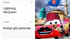 Lightning McQueen in different languages meme