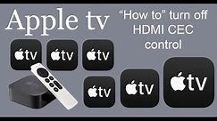 How to turn off HDMI control on AppleTV 4K