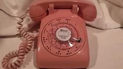 Pink Rotary Phone Ringing and Dialing