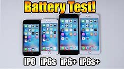 Battery Test! iPhone 6s vs iPhone 6s Plus vs iPhone 6 vs iPhone 6 Plus