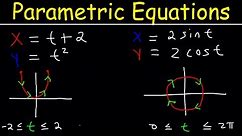 Parametric Equations Introduction, Eliminating The Paremeter t, Graphing Plane Curves, Precalculus