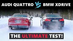 Audi Quattro VS BMW XDrive VS Jaguar AWD - The Ultimate Test on Snow! ❄️