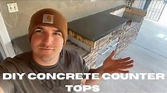 DIY concrete countertops on outdoor kitchen / Grilling station